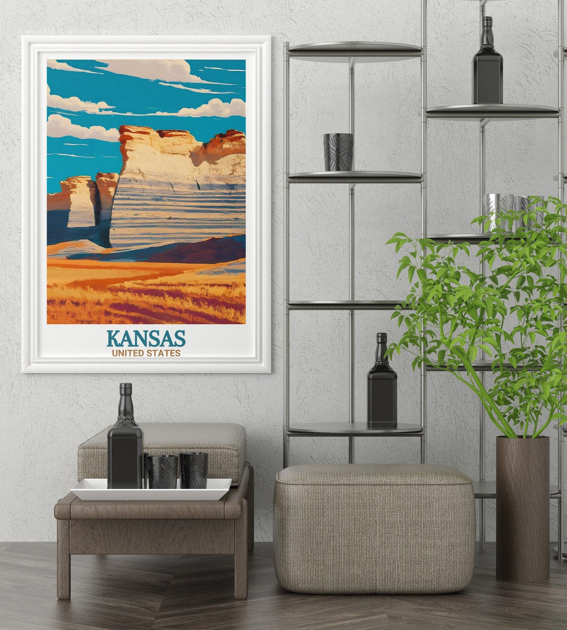 Kansas Monument Rocks Towering Chalk Formations At Sunset Poster - Image 3