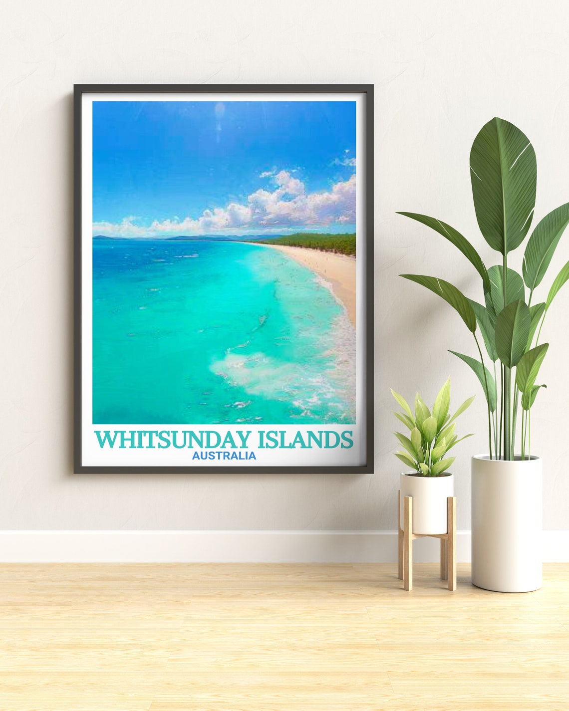 Whitsunday Islands Australia Whitehaven Beach Aerial Travel Poster - Image 2