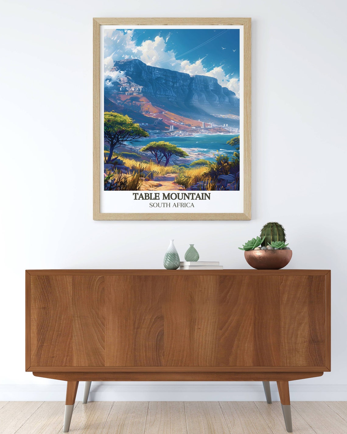Table Mountain Summit View Over Cape Town Coastline and Ocean Poster - Image 3