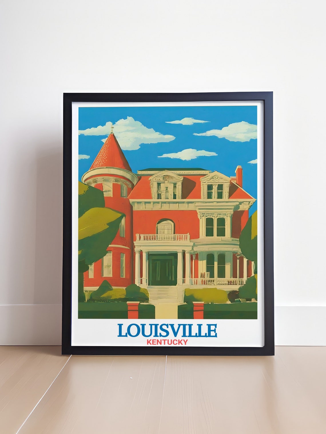 Old Louisville Victorian Mansion With Red Turret Travel Poster - Image 4