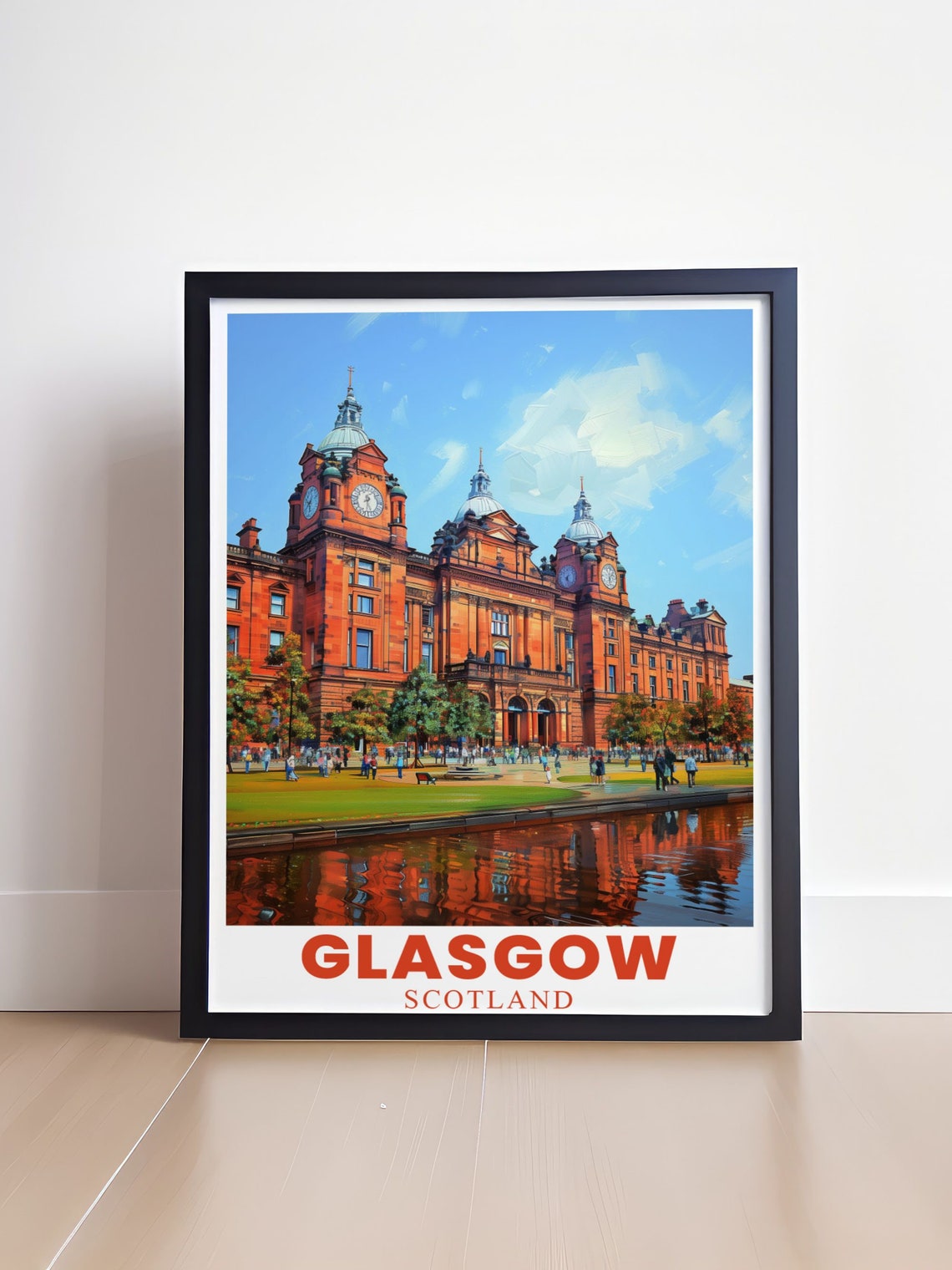 Glasgow Scotland Kelvingrove Art Gallery Red Brick Facade Art Poster - Image 4
