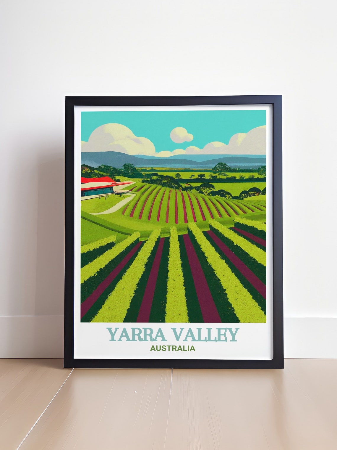 Yarra Valley Australia Vineyard Rows Wine Country Travel Poster - Image 4