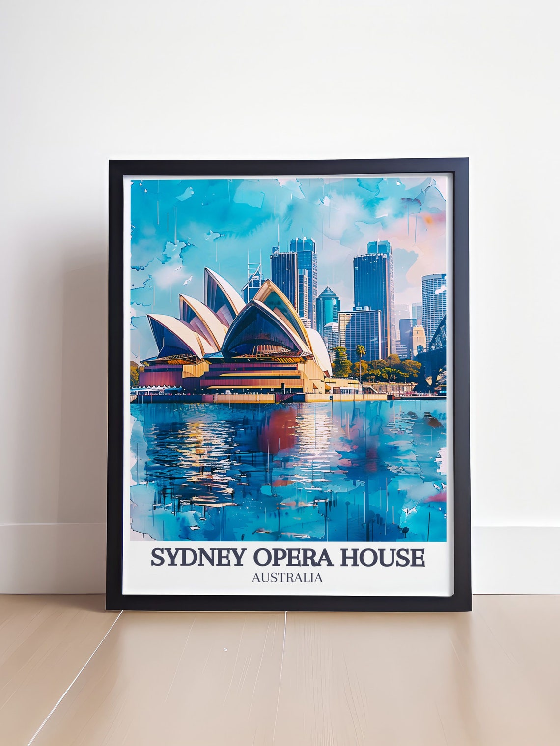 Sydney Opera House Watercolor Harbour Landmark Travel Poster - Image 4