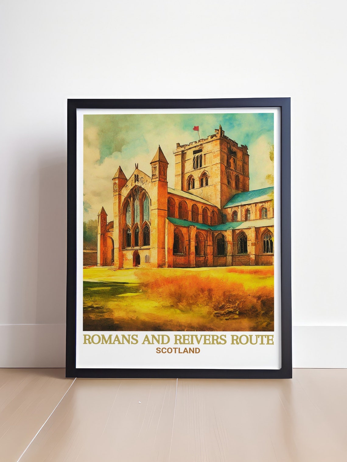 Romans And Reivers Route Hexham Abbey Golden Stone View Poster - Image 4