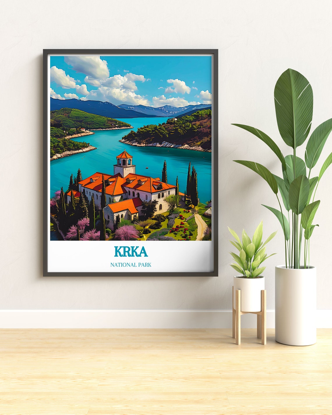 Krka National Park Croatia Visovac Island Monastery Lake Poster - Image 3