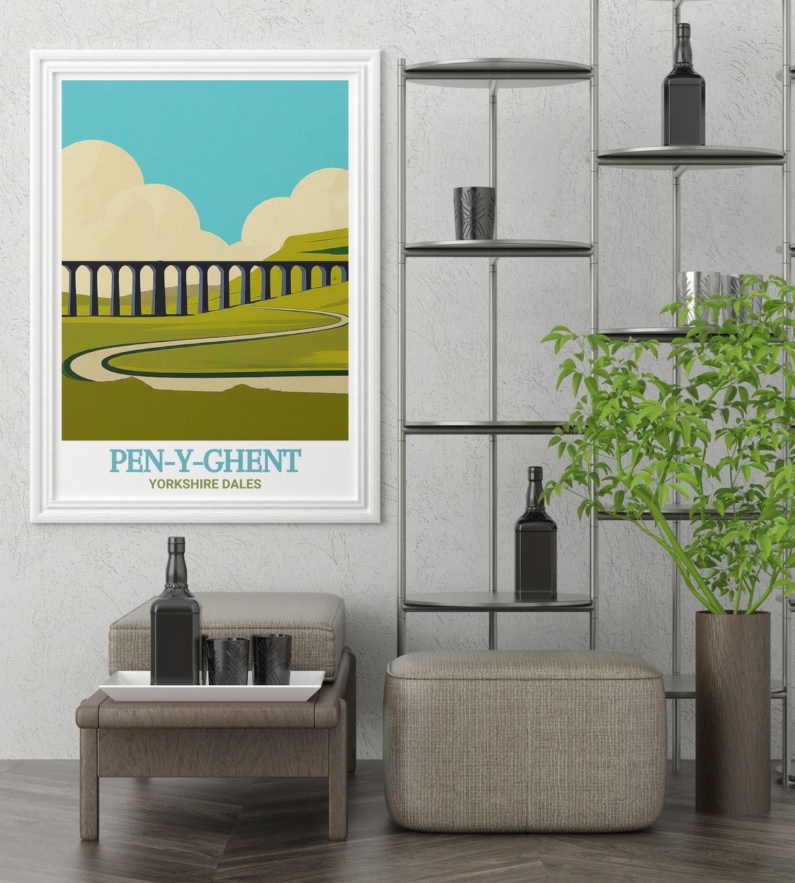 Pen-y-ghent Ribblehead Viaduct Minimalist Dales Travel Poster - Image 3