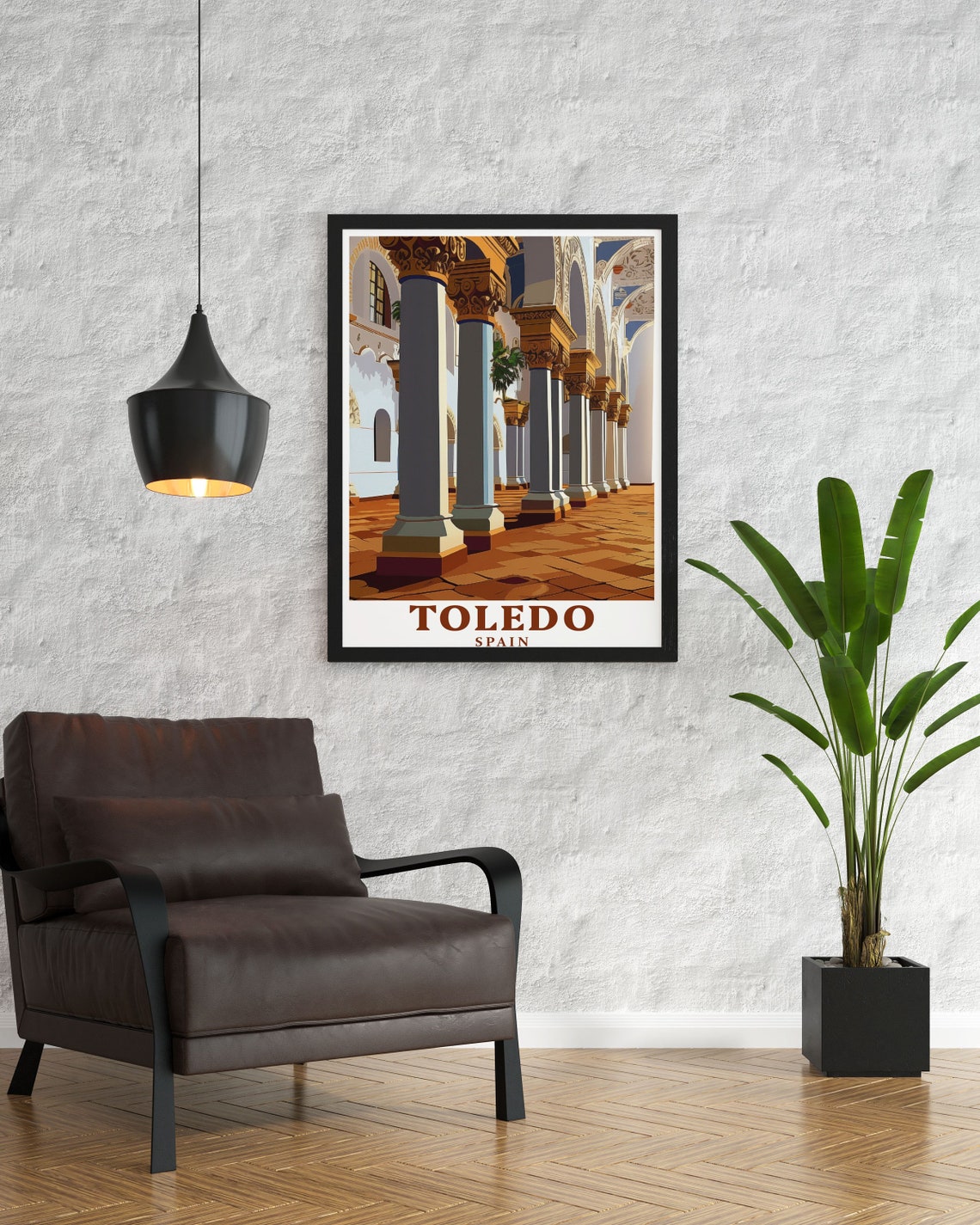 Toledo Spain Grand Stone Arcade Historic Palace Interior Poster - Image 2