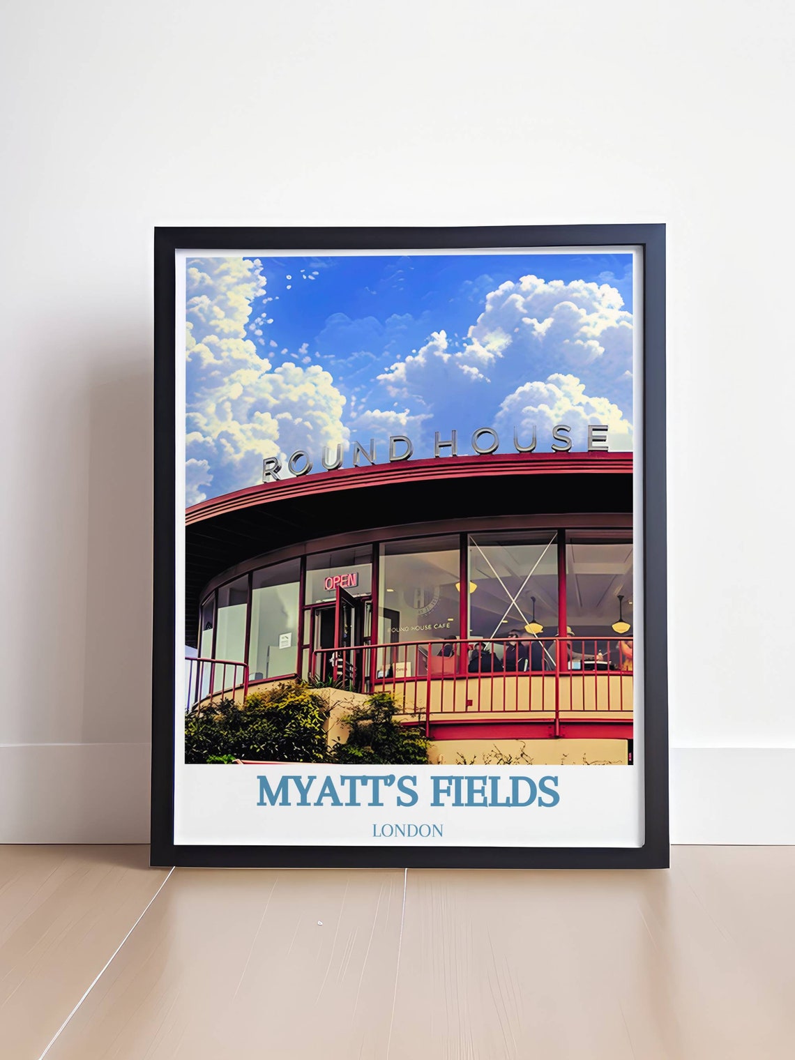 Myatt's Fields London Round House Cafe Art Deco Travel Poster - Image 4