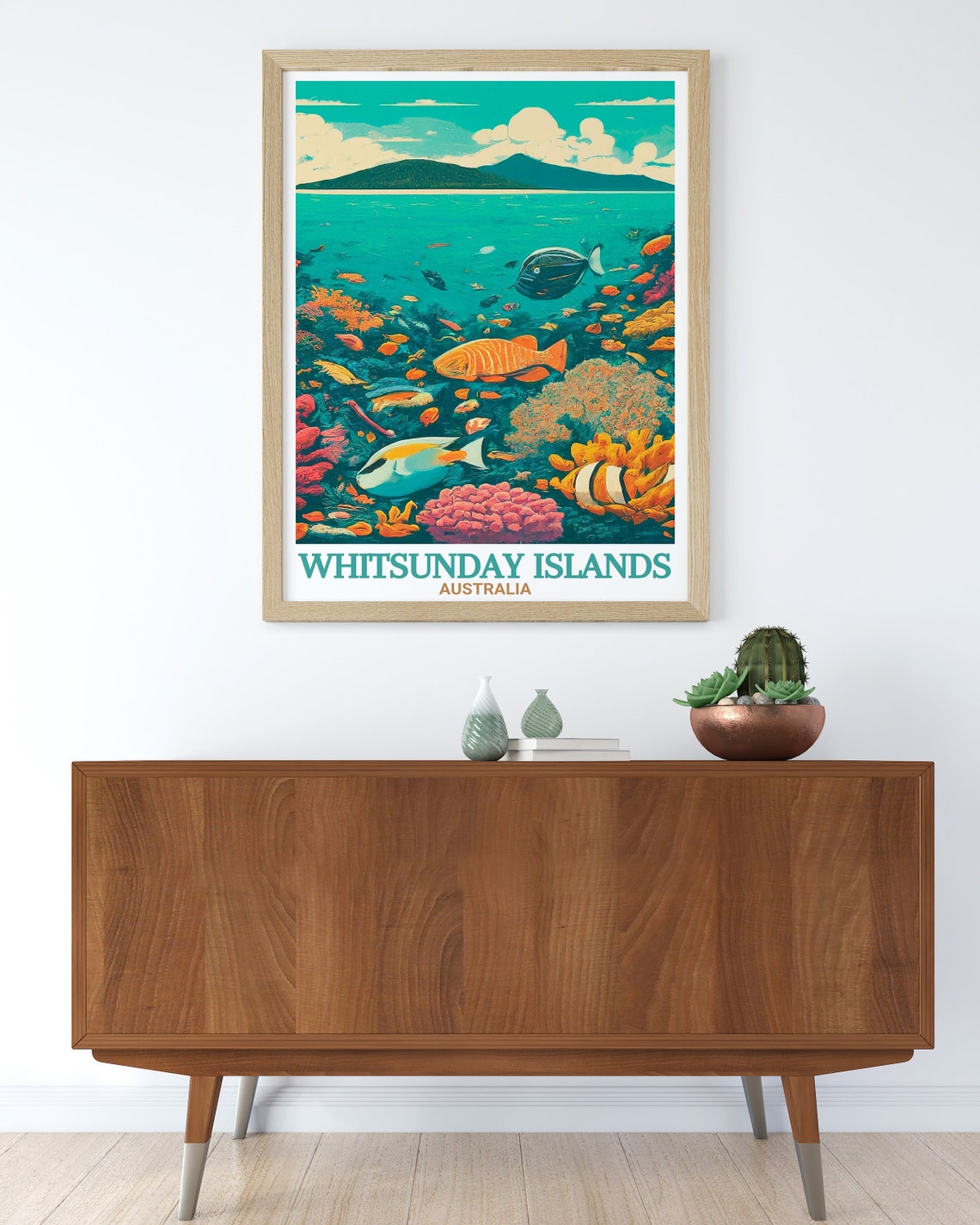 Whitsunday Islands Great Barrier Reef Coral Fish Travel Poster - Image 3