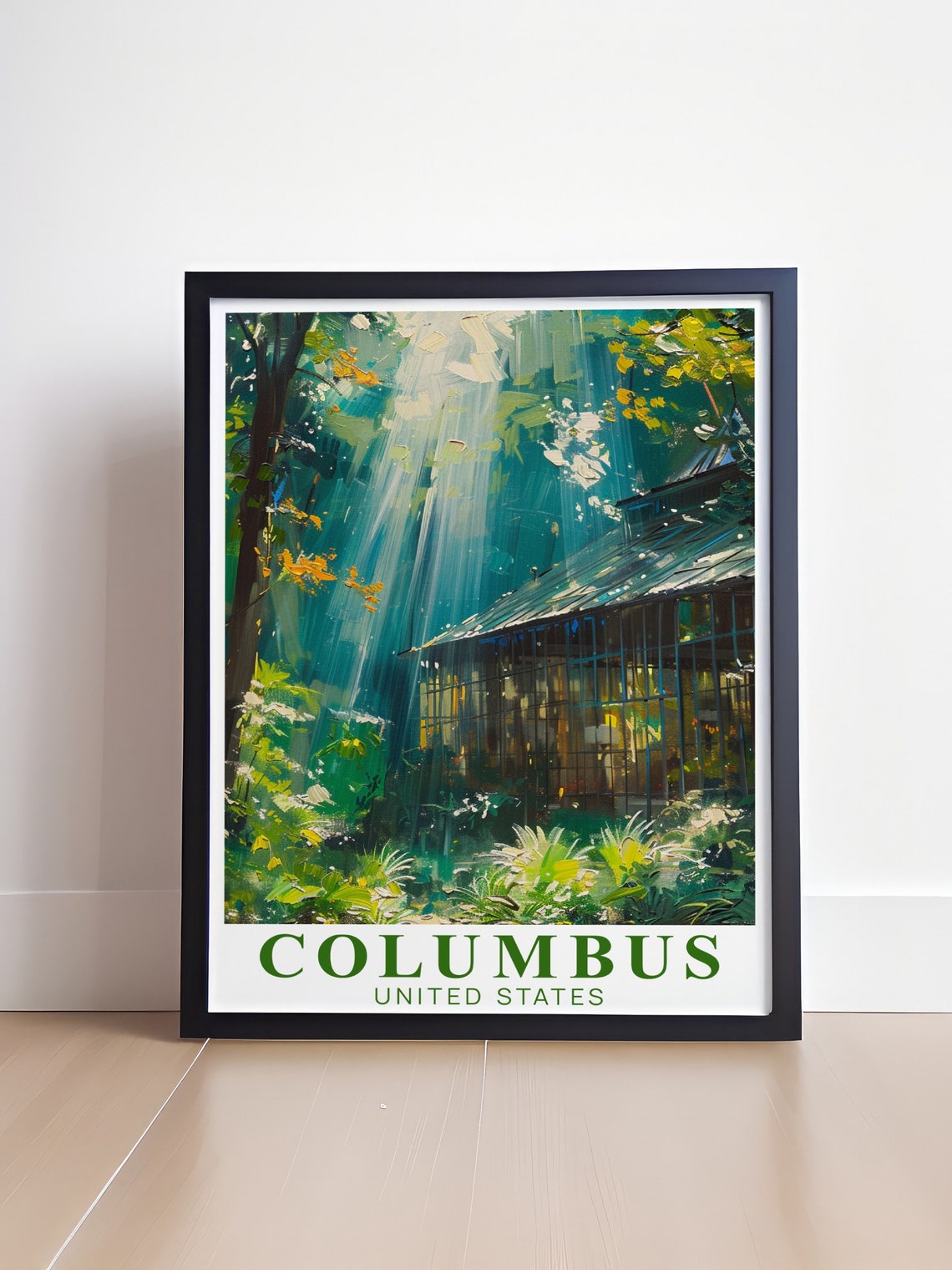 Columbus Conservatory Glasshouse Garden Sunlight Travel Poster - Image 4