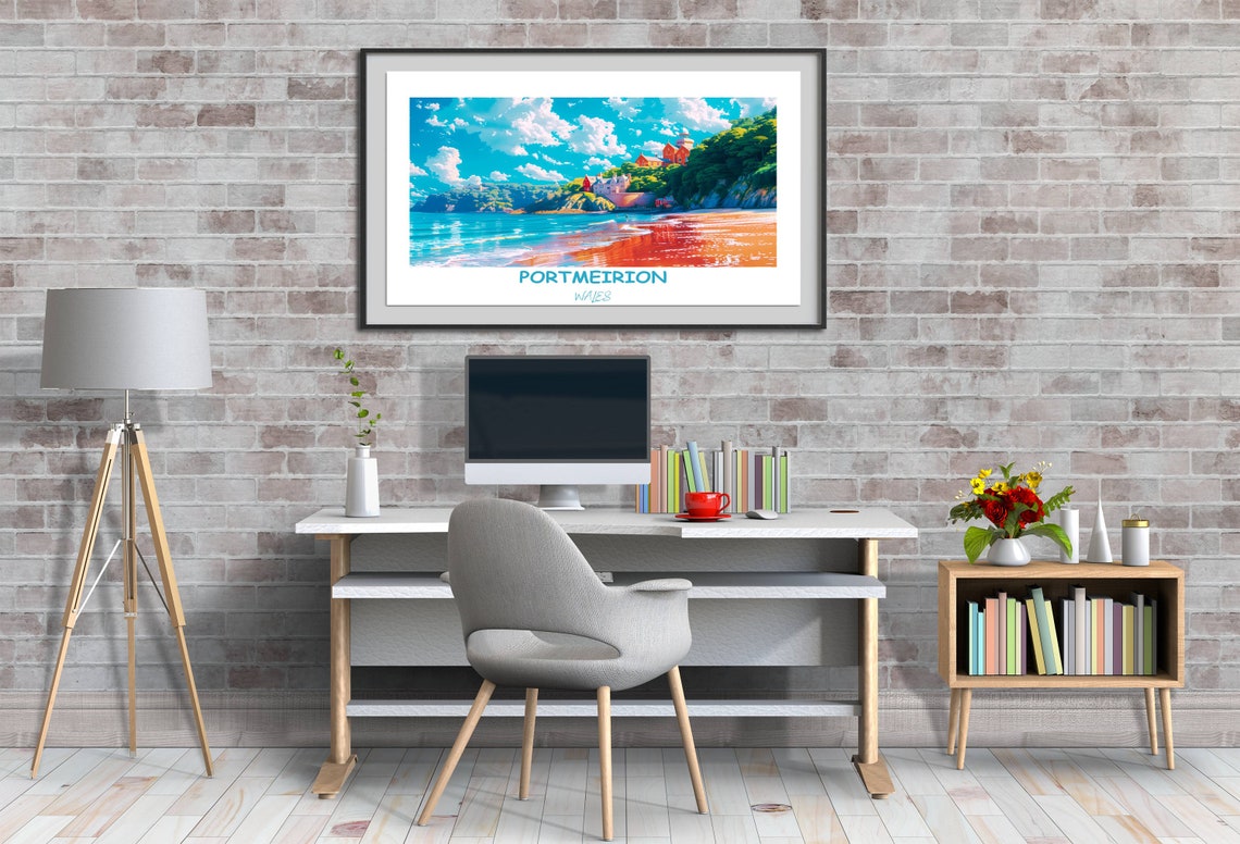 Portmeirion Travel Print Wall Art Portmeirion Portmeirion Travel Poster Wales Welsh Art Portmeirion Gift Wall Art Print - Image 4