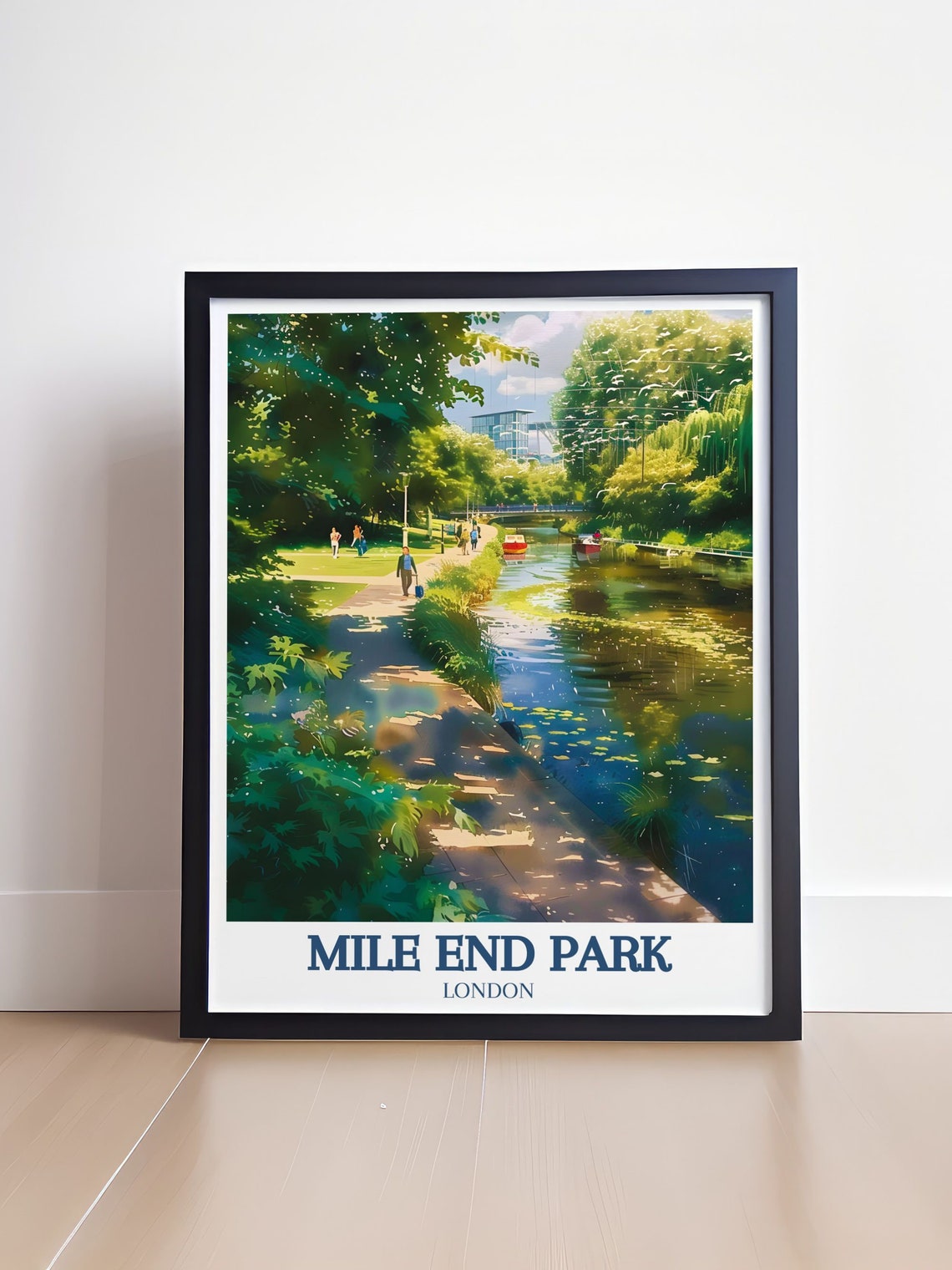 Mile End Park London Canal Towpath Leafy Green Escape Poster - Image 4