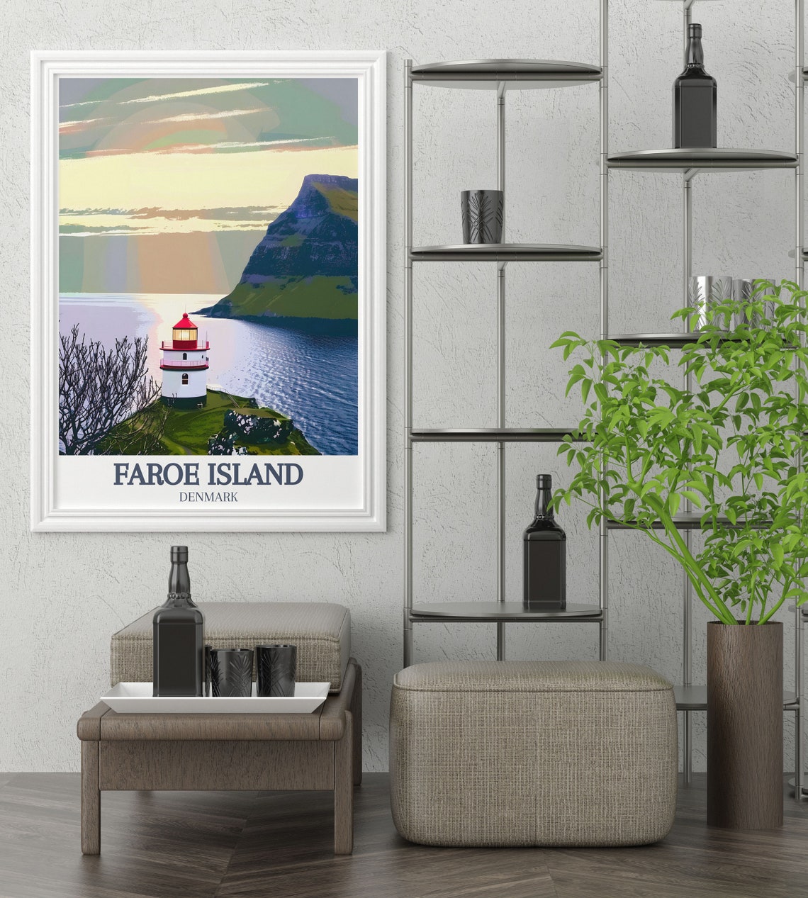 Faroe Island Kallur Lighthouse Sunset Ocean View Travel Poster - Image 3