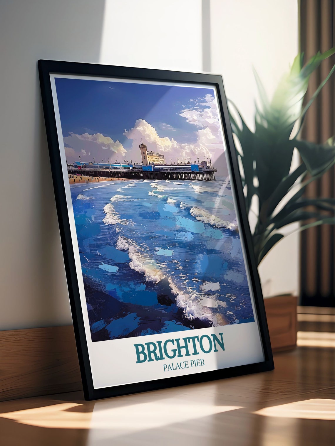 Brighton Palace Pier Ocean Waves Seaside England Travel Poster - Image 3