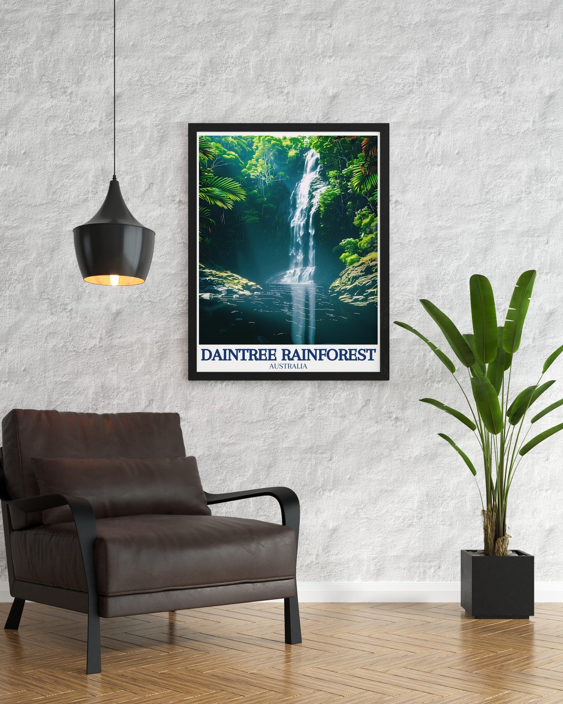 Daintree Rainforest Australia Waterfall Jungle Travel Poster - Image 3