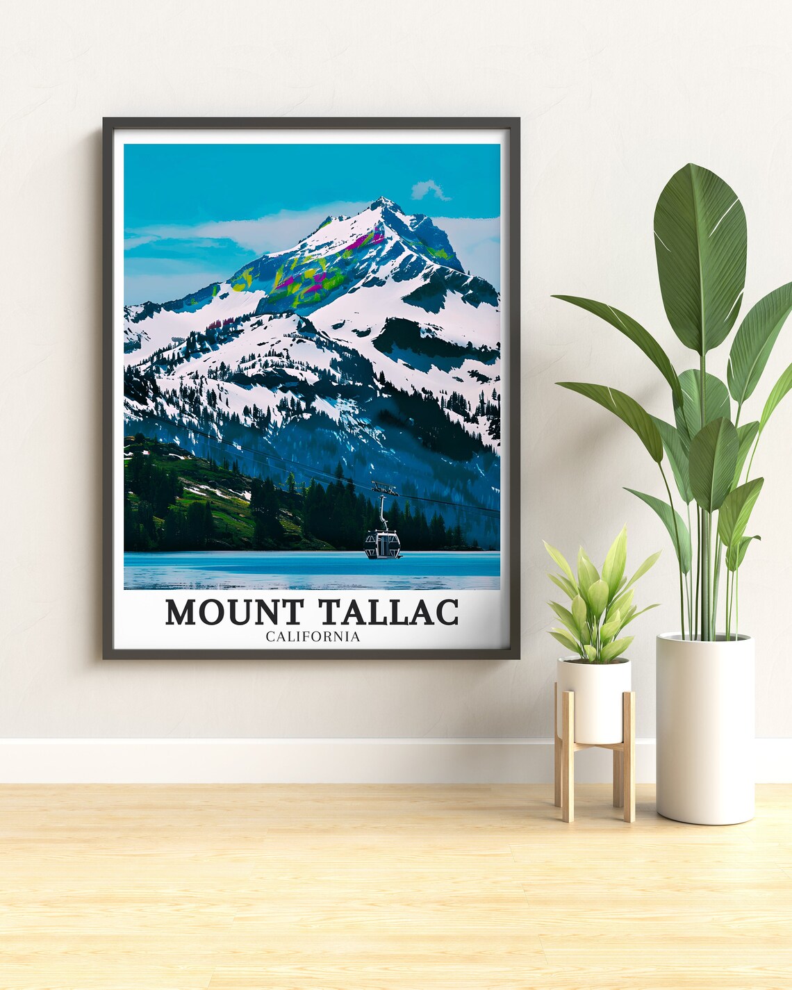 Mount Tallac California Snowy Peak Gondola Lake Tahoe Travel Poster - Image 2