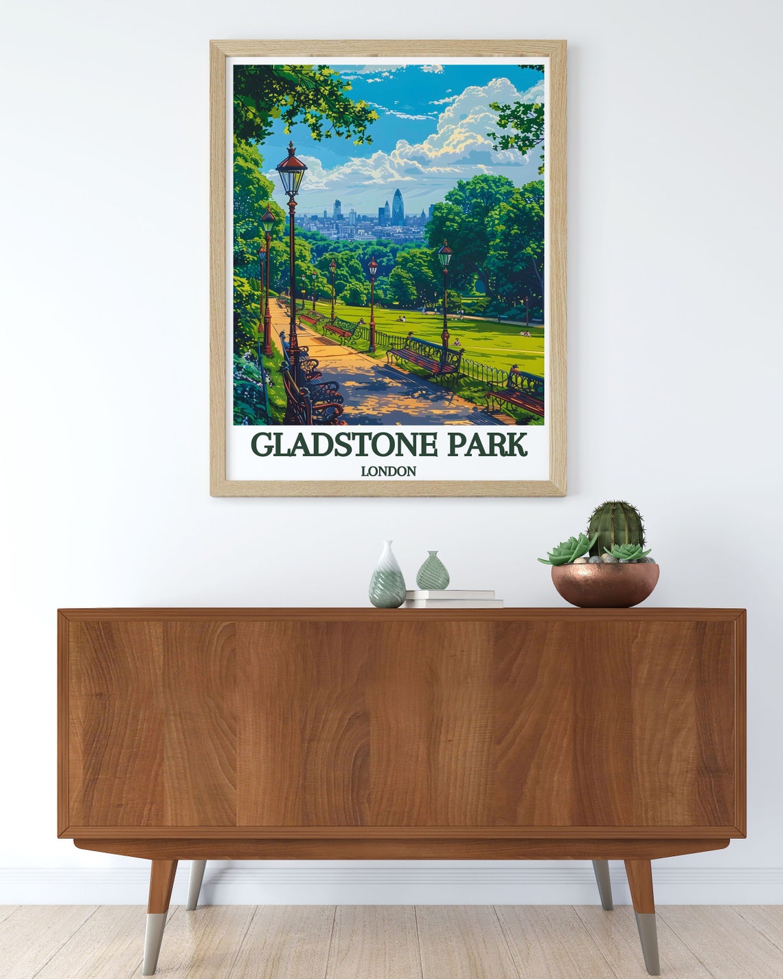 Gladstone Park London Promenade City Skyline Travel View Poster - Image 3