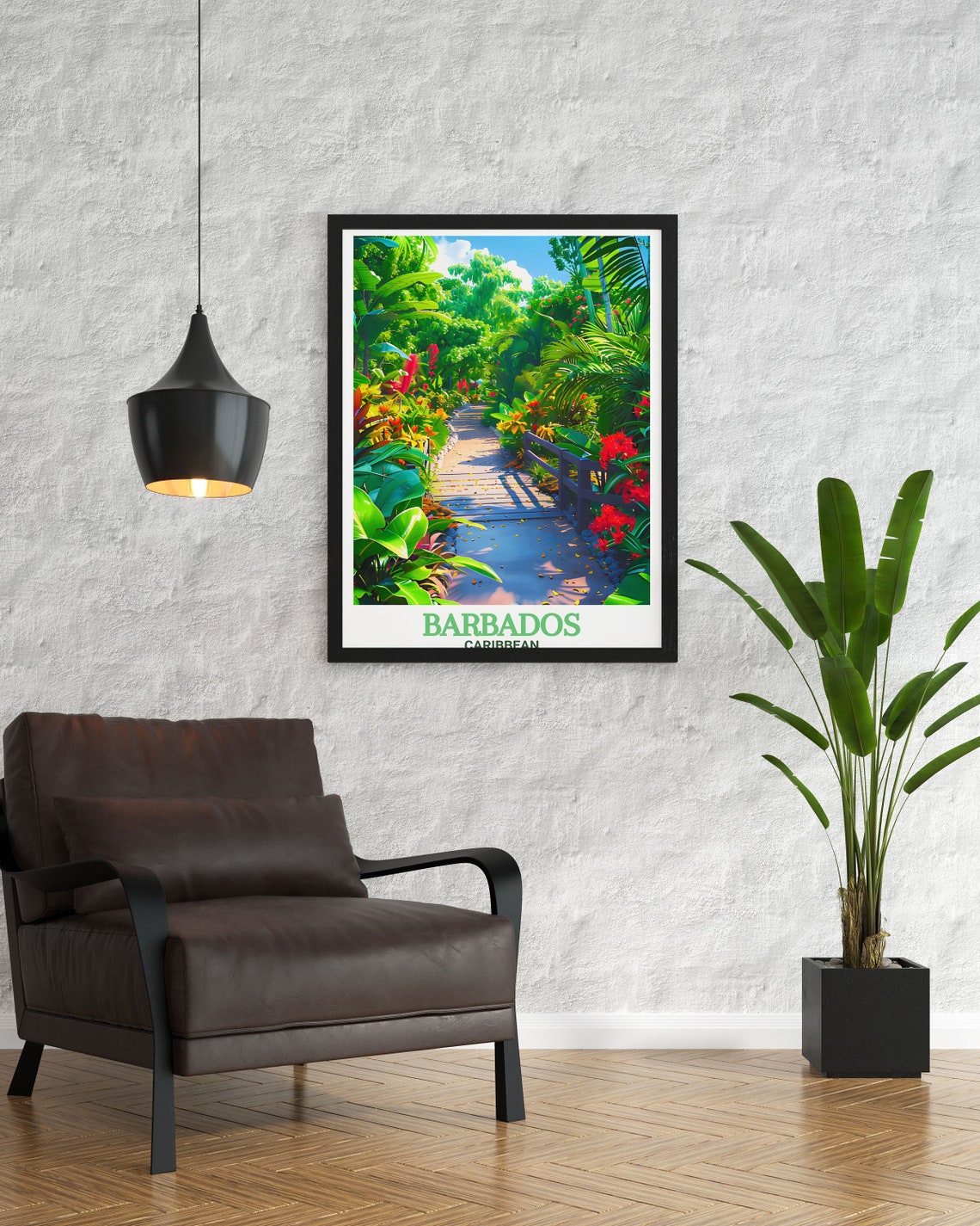 Barbados Andromeda Botanic Gardens Lush Tropical Path Poster - Image 2