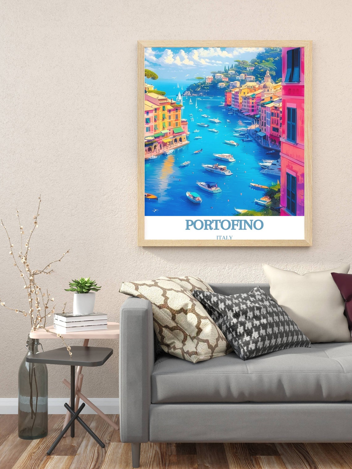Portofino Illustrated Perfect Travel Posters Portofino Travel Prints Harm Of Italy With Portofino Wall Art Pieces - Image 3