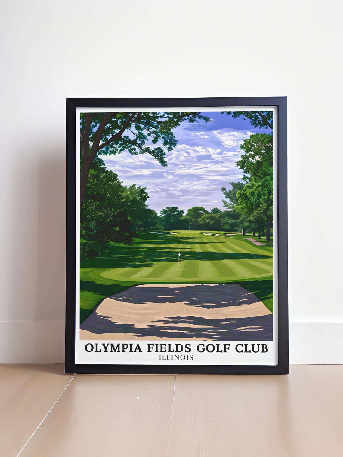 Olympia Fields Golf Club Illinois Tree-Lined Fairway Bunker Poster - Image 4