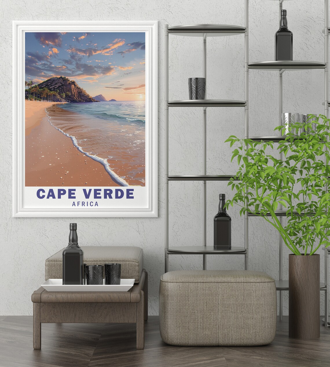 Cape Verde Beach Golden Sand Sunset Ocean Tropical Travel Poster - Image 3
