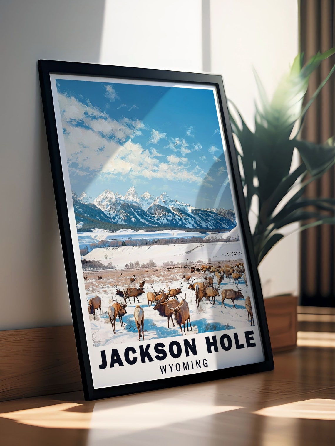 Jackson Hole Elk Herd Snowy National Elk Refuge Wyoming Poster - Image 2