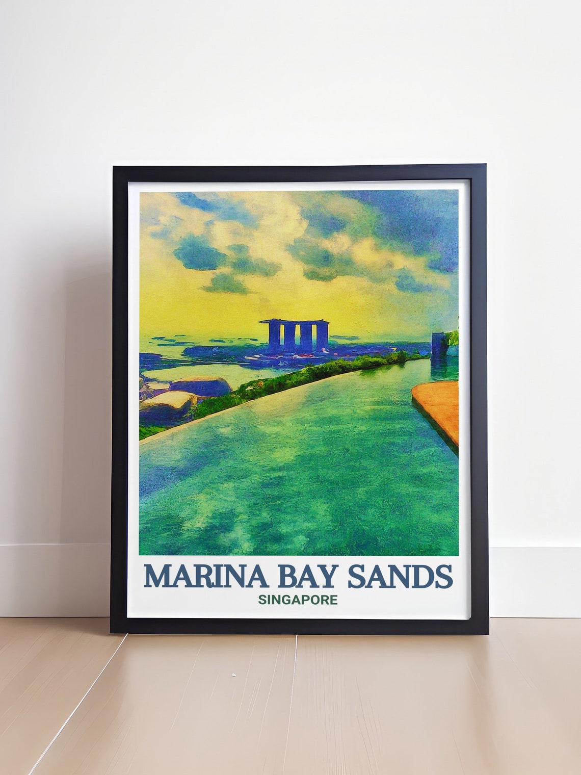 Marina Bay Sands Infinity Pool Sunset Singapore Travel Poster - Image 4