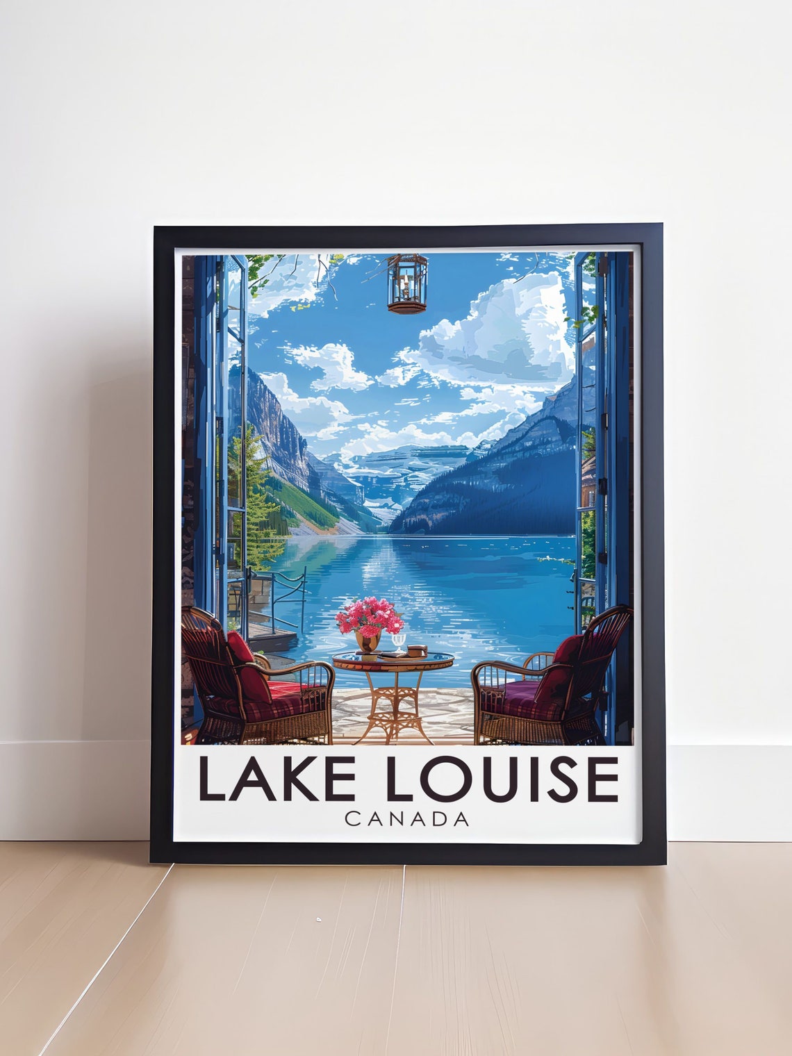 Lake Louise Canada Lakeside Terrace Mountain View Relaxing Poster - Image 4
