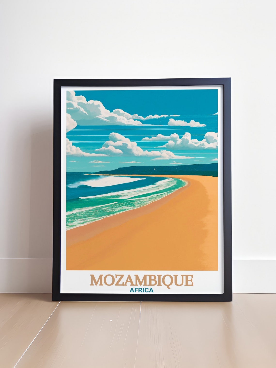 Mozambique Tofo Beach Turquoise Waves Golden Sand Travel Poster - Image 4