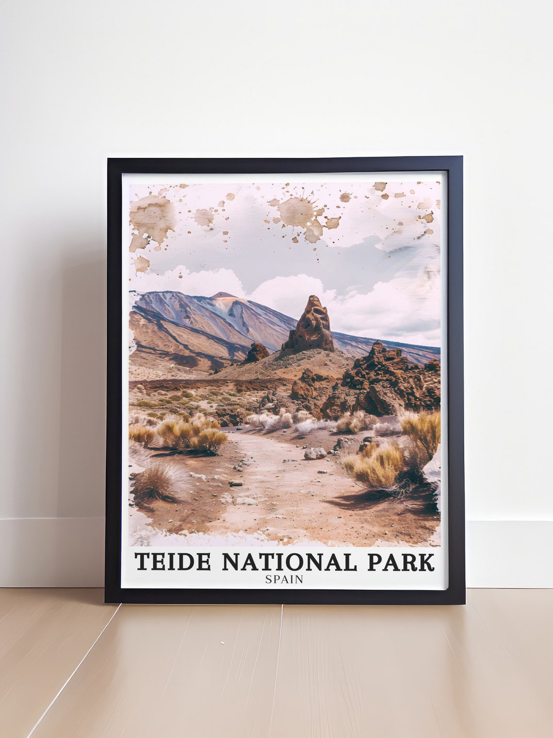 Teide National Park Spain Watercolor Volcano Desert Rocks Poster - Image 4