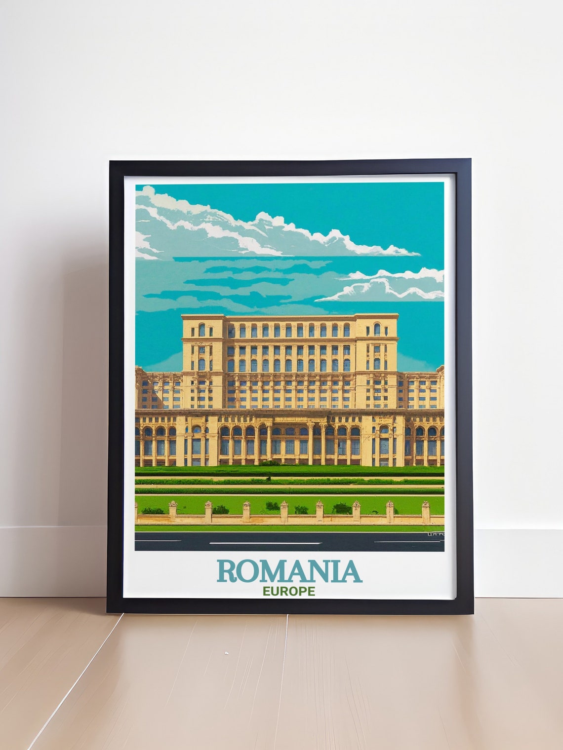 Romania Travel Poster Palace Of The Parliament Art Romania Gifts And Beautiful Wall Arts Romania Travel Prints And Decor - Image 4