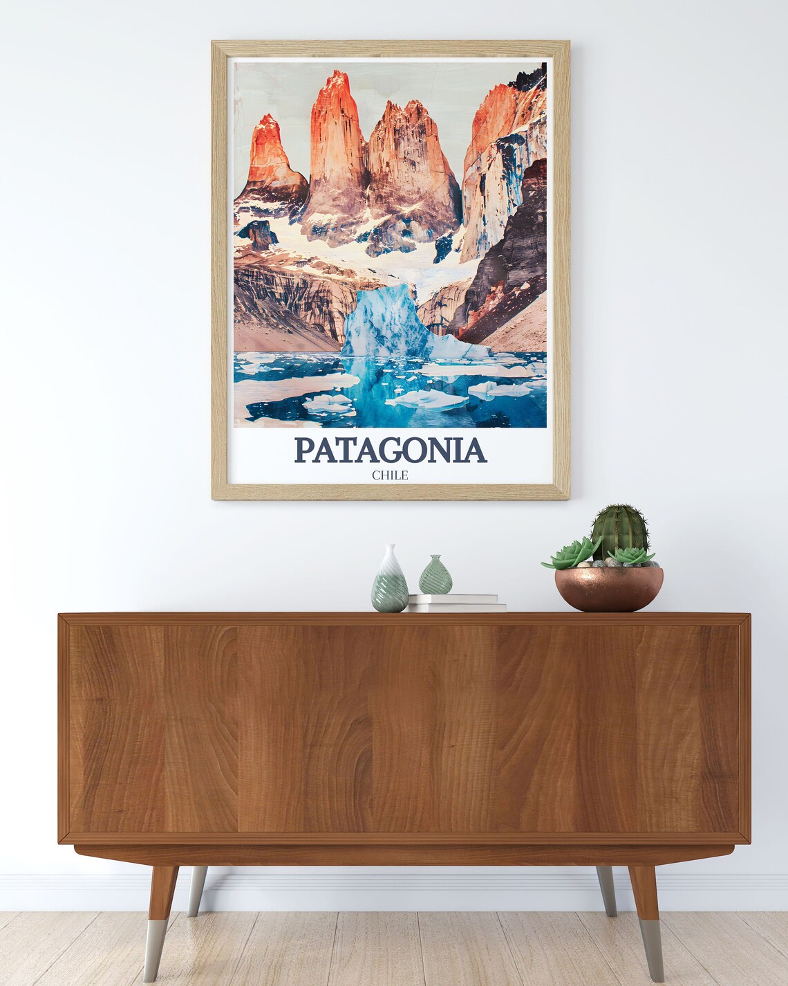 Patagonia Chile Torres del Paine Towers and Grey Glacier Lake Poster - Image 2