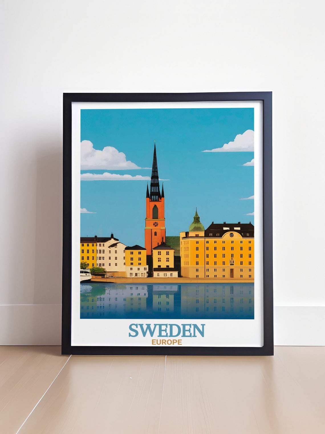 Gamla Stan Stockholm Old Town Waterfront Sweden Travel Poster - Image 4