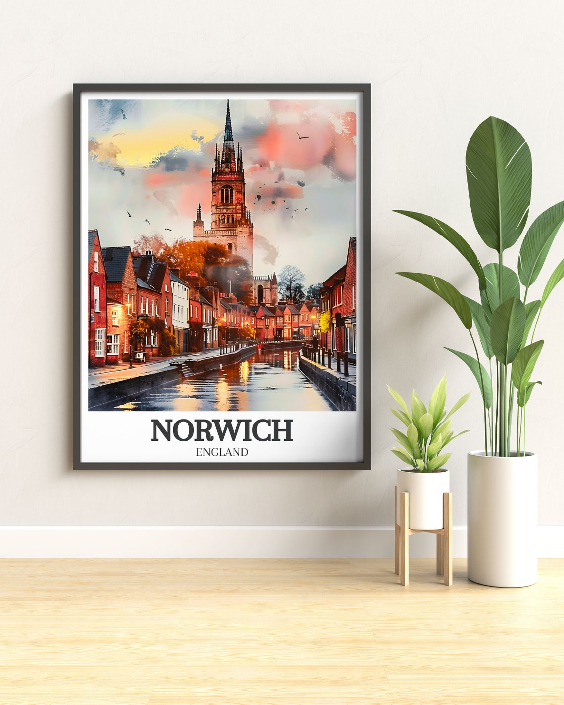 Norwich Art Blakeney Harbour Art Print Decor Of River Wensum And Tudor Buildings Norwich Cathedral And Coastal Beauty Travel Print - Image 2