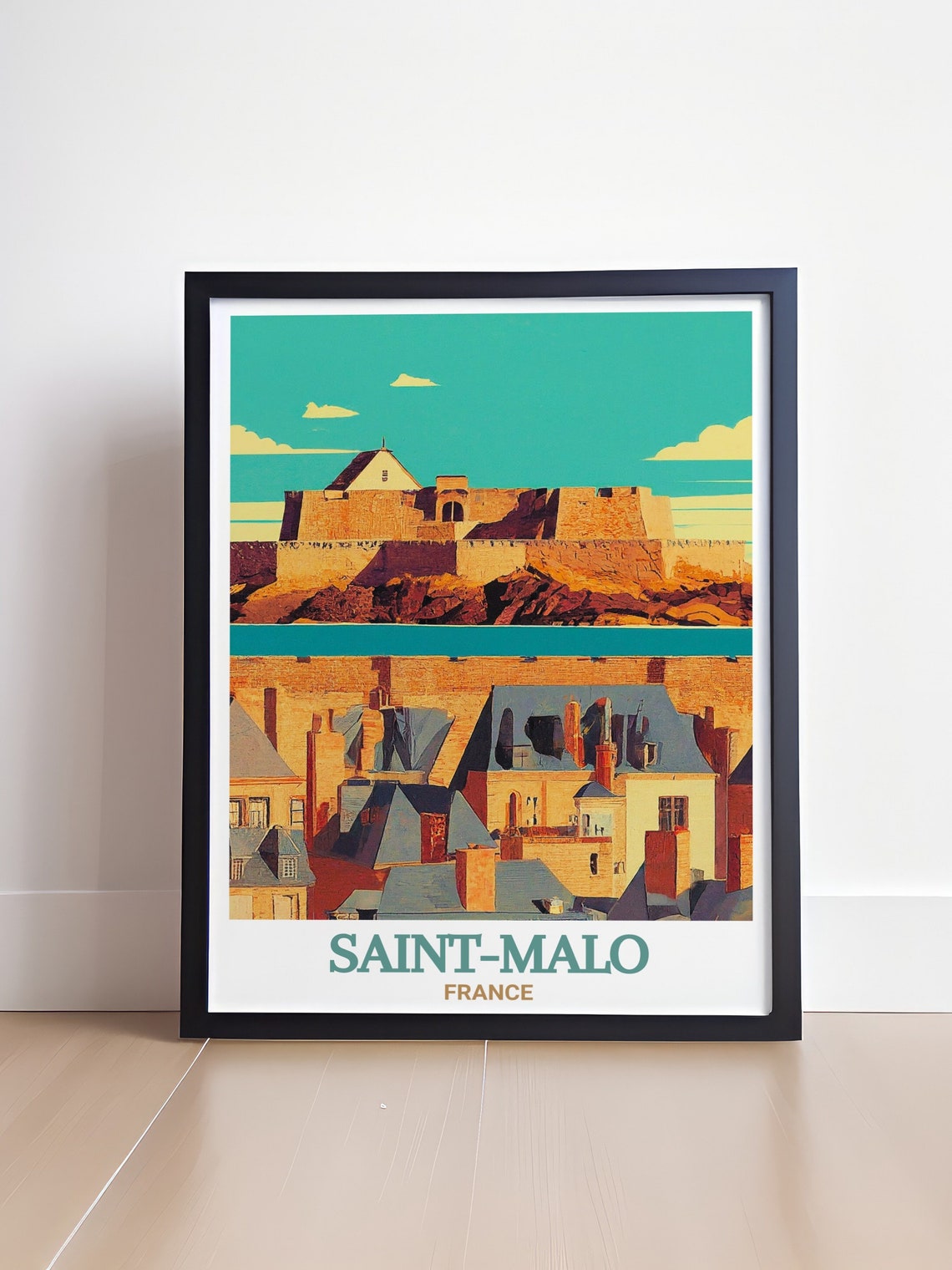 Saint-Malo France Fort Old Town Brittany Coastal Travel Poster - Image 4