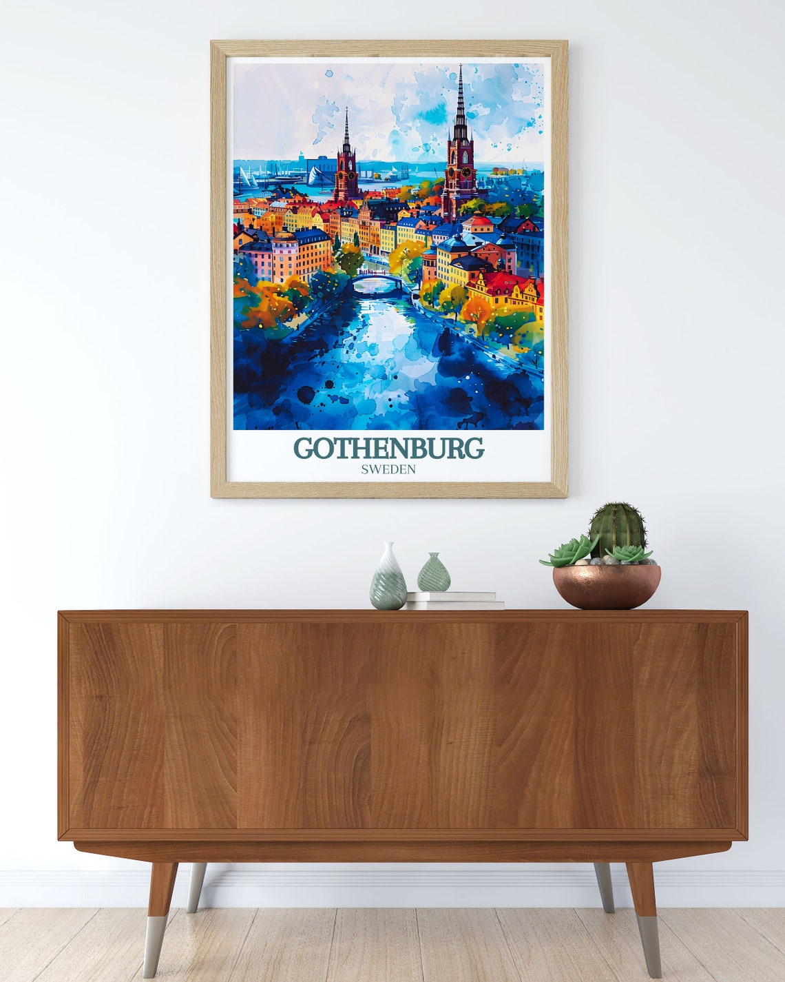 Oscar Frederik Church Gothenburg Travel Prints Gothenburg Canal Travel Art Gothenburg Wall Art - Image 3