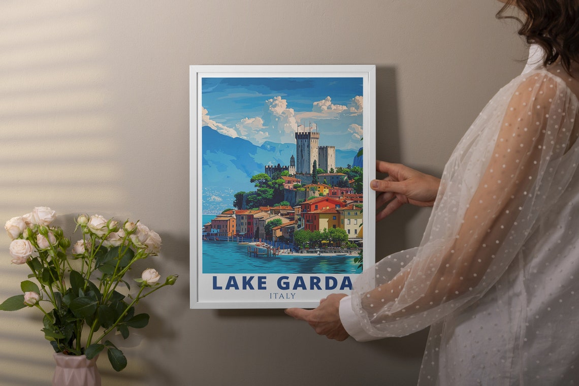Lake Garda Print Malcesine And Lake Garda Poster Italy Art Prints Lake Garda Print Sirmione Lake Garda Italy Print Italy Gifts - Image 3