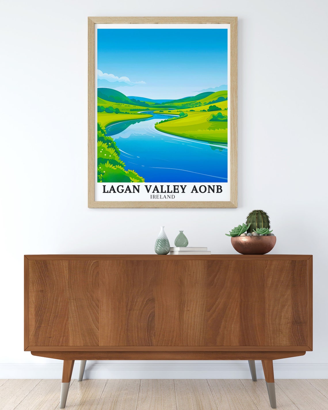 Lagan Valley River Lagan Blue Water Hills Ireland Travel Poster - Image 2