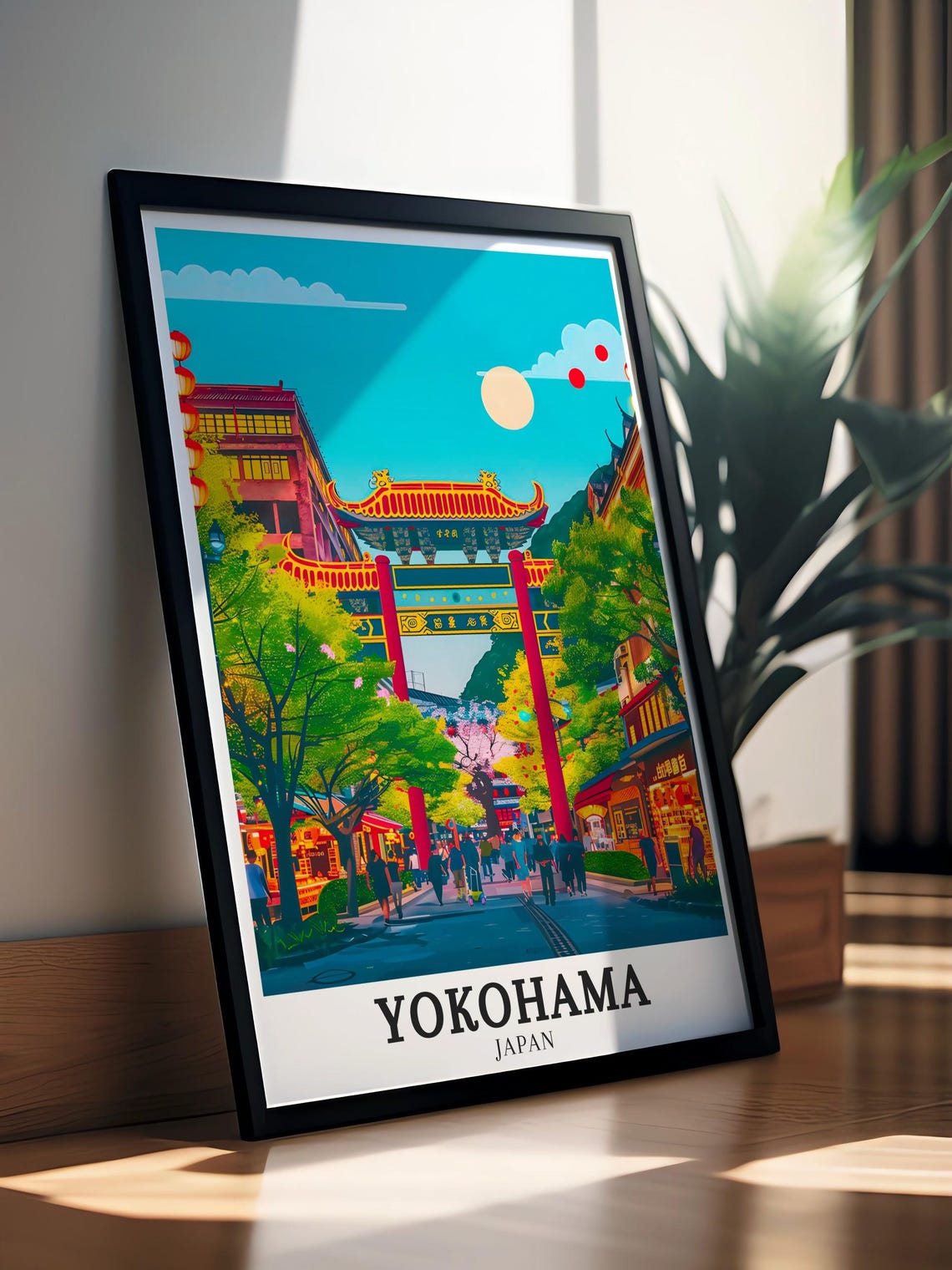 Yokohama Japan Chinatown Paifang Gate Street Scenery View Poster - Image 3