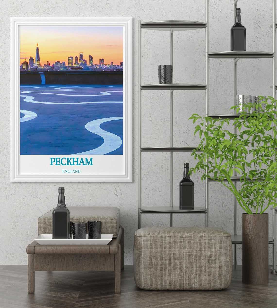 Peckham London Bold Tendencies Rooftop Sunset City Skyline Poster - Image 3
