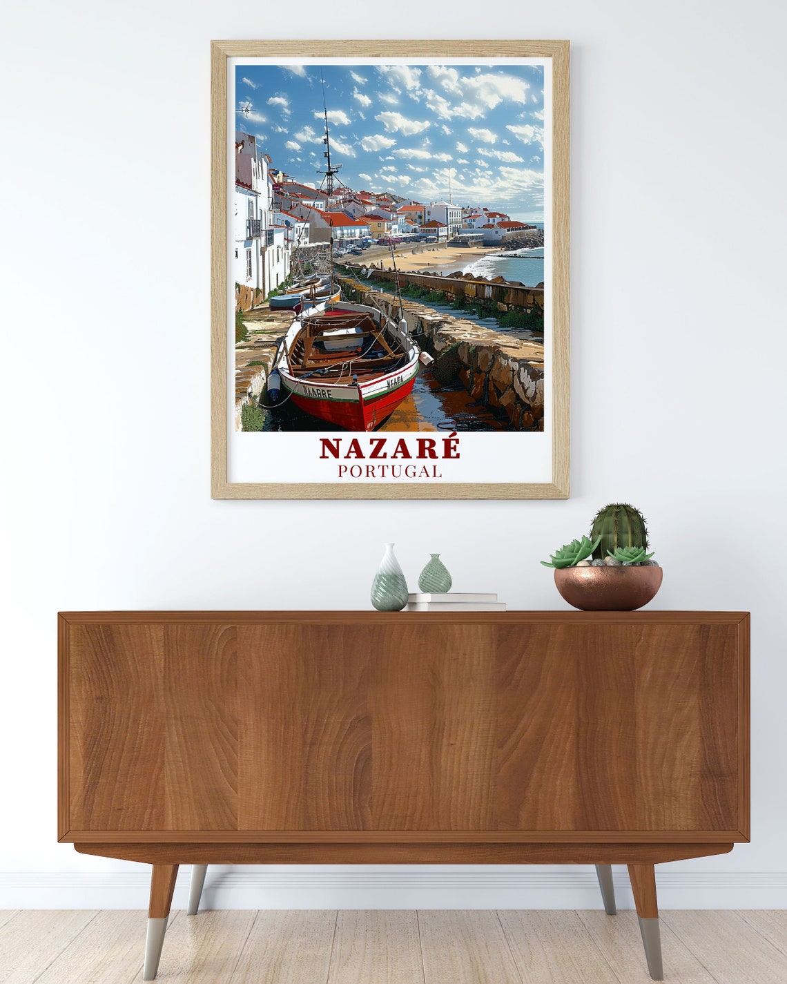 Nazar Travel Art Traditional Fishing Village Art Portugal Travel Art Nazar Print Traditional Fishing Village Decor - Image 2