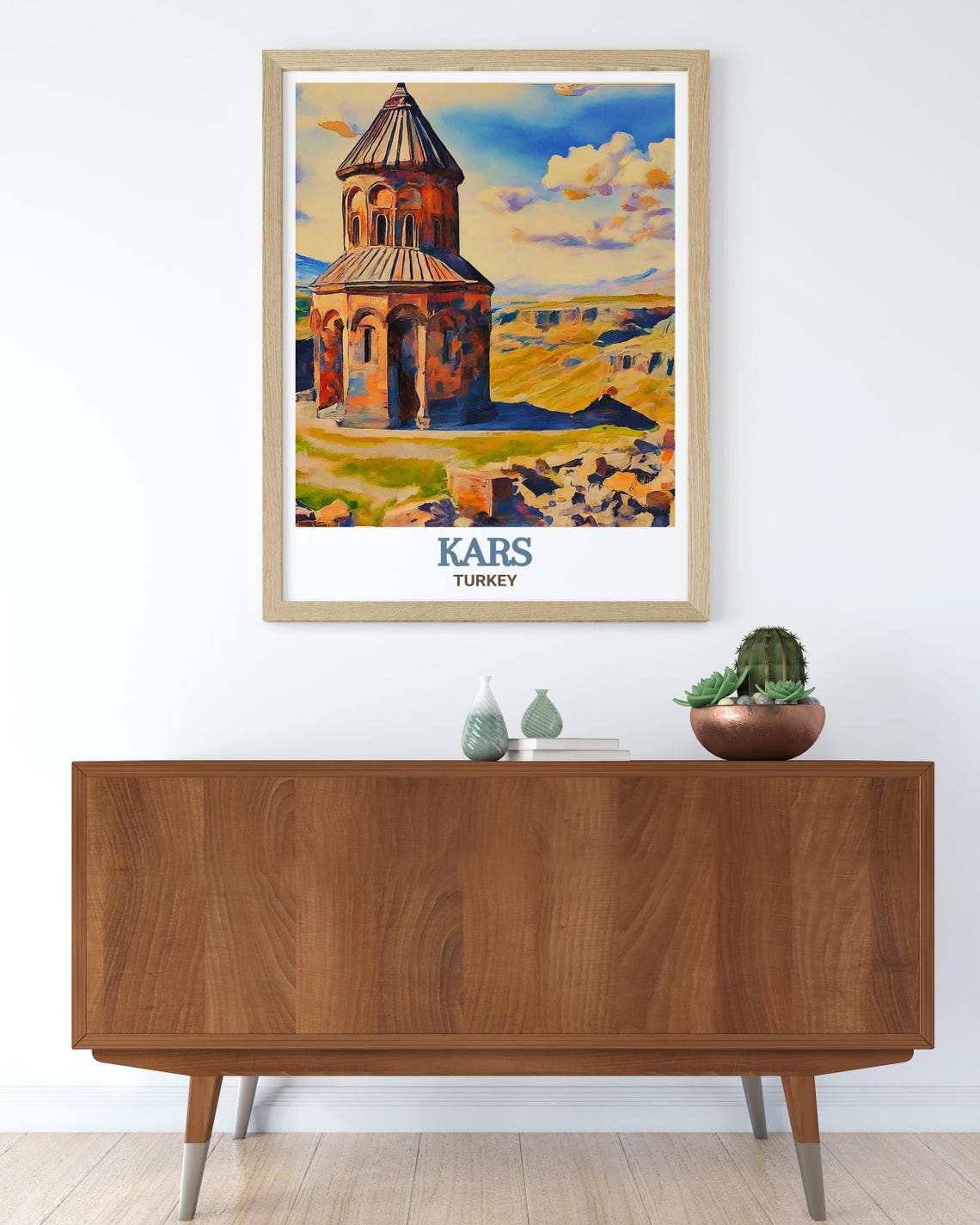 Kars Turkey Ani Ruins Ancient Stone Church Golden Landscape Poster - Image 4