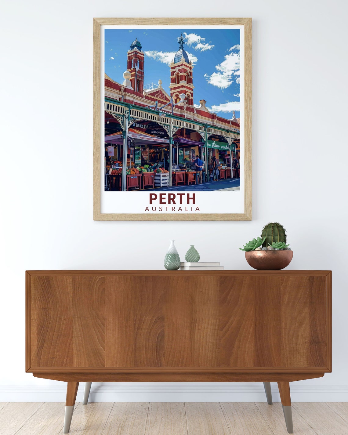 Perth Australia Fremantle Markets Historic Building Travel Poster - Image 3