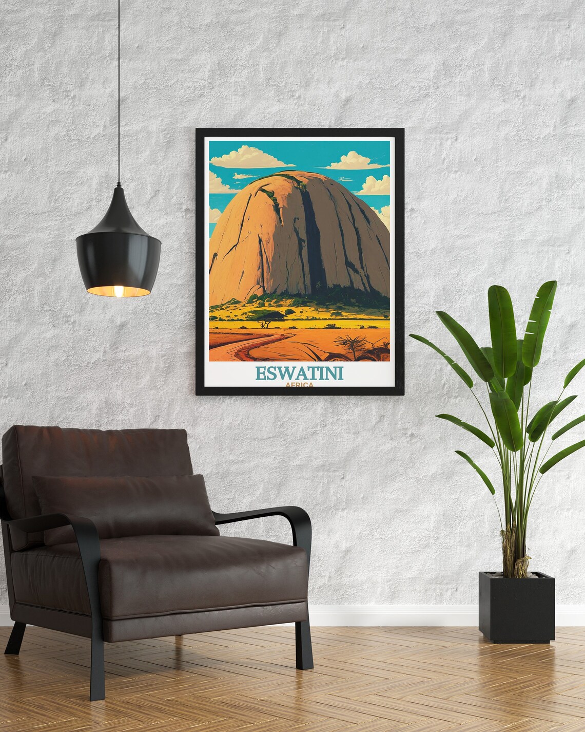 Eswatini Sibebe Rock Travel Poster, Wall Decor - Image 2