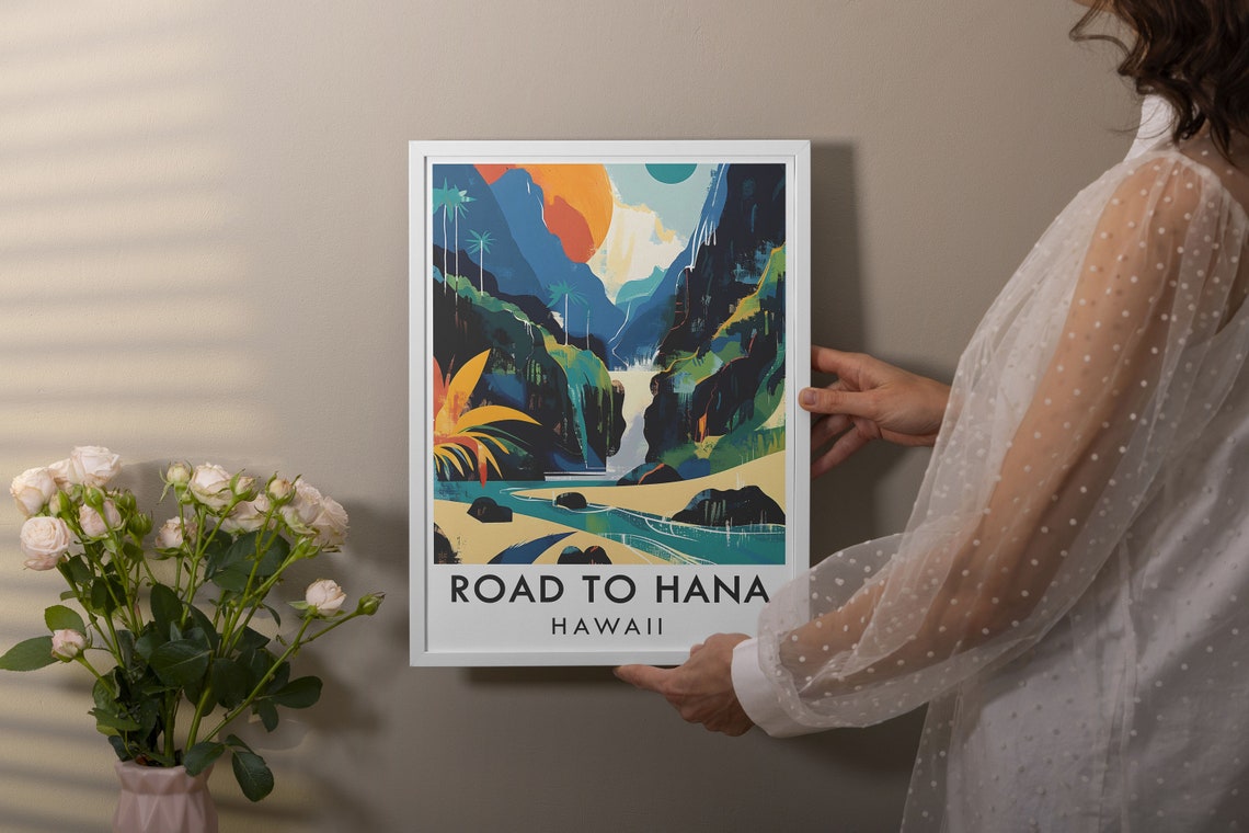 Road To Hana Travel Poster Road To Hana Wall Art Sacred Pools Poster Road To Hana And Sacred Pools Wall Decor Sacred Pools Art - Image 3