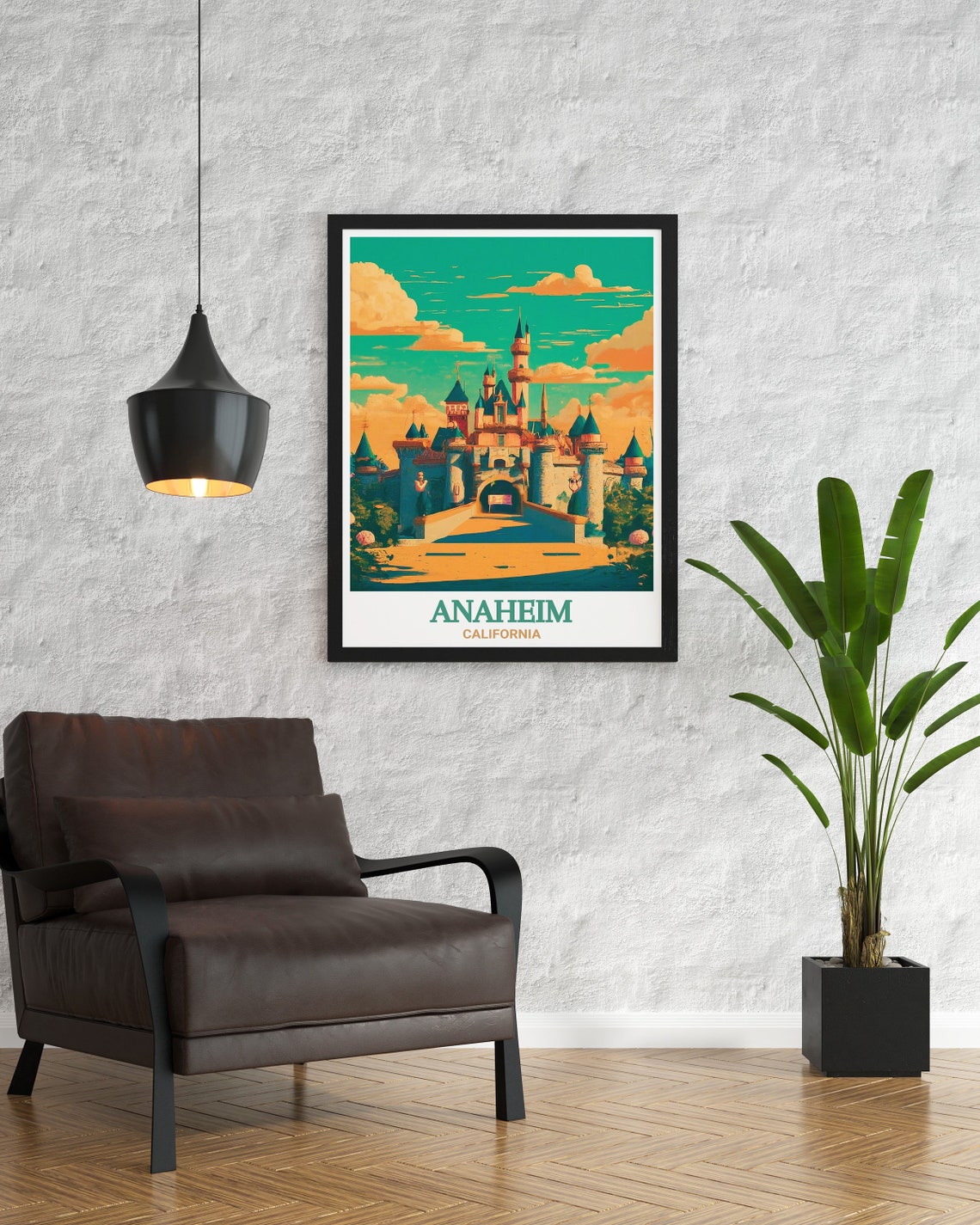 Anaheim California Storybook Castle Sunset Magic Theme Park Poster - Image 3