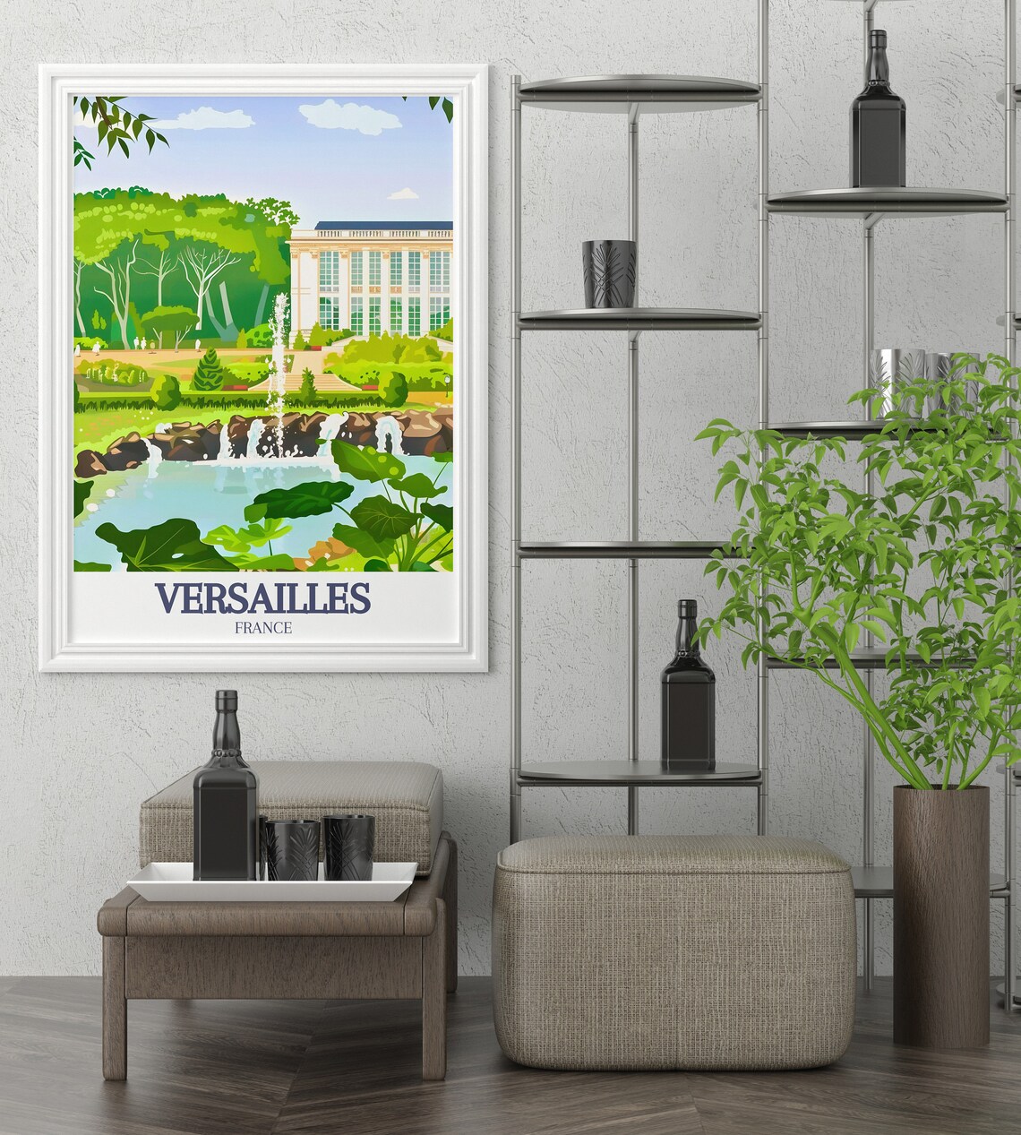 Versailles Grand Trianon Gardens Fountain Lush Green France Poster - Image 3