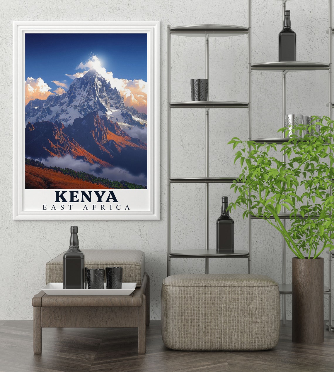 Kenya East Africa Mount Kenya Snow Capped Peak At Sunrise Poster - Image 2