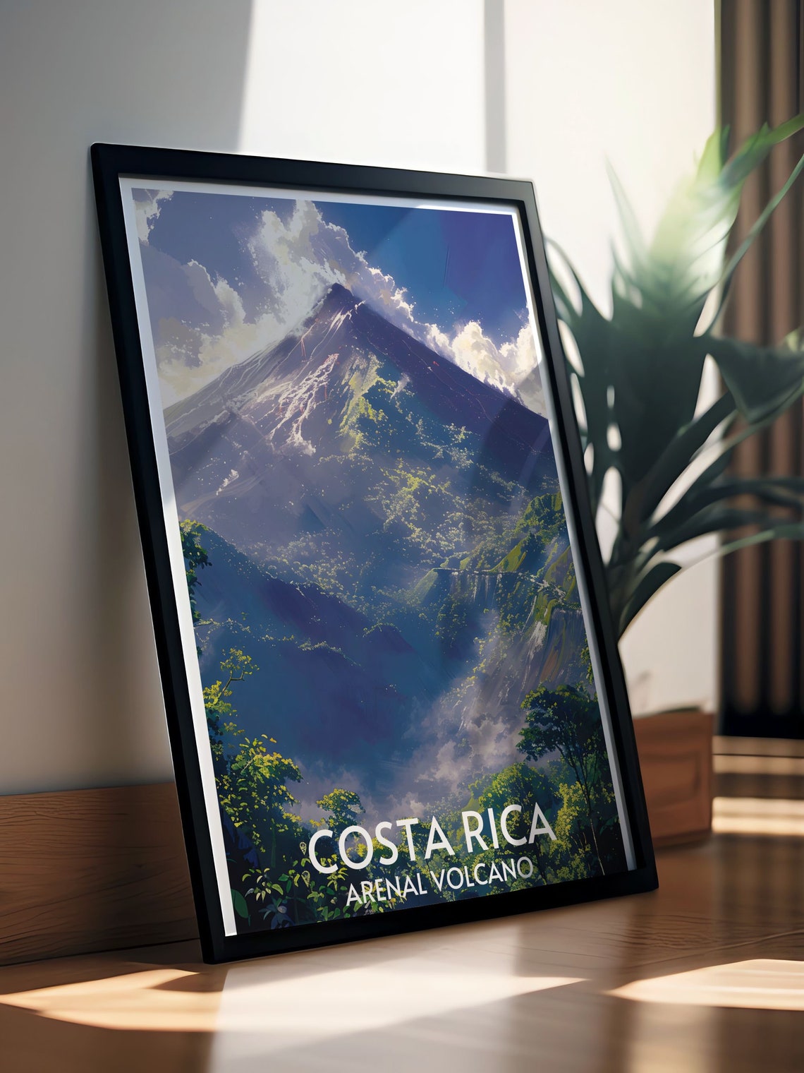 Costa Rica Arenal Volcano Misty Jungle Mountain Landscape Poster - Image 4
