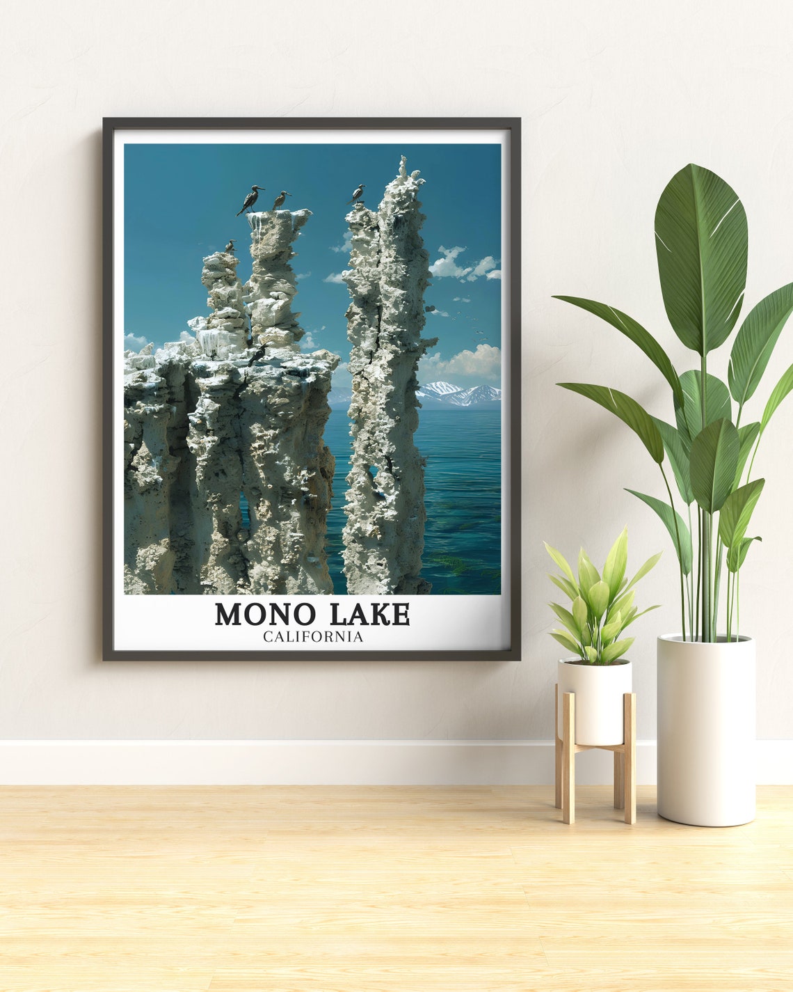 Mono Lake Travel Print Tufa Towers And Sierra Nevada Mountains Poster Tufa Towers Sierra Nevada Mountains Travel Poster Mono Lake Art - Image 3
